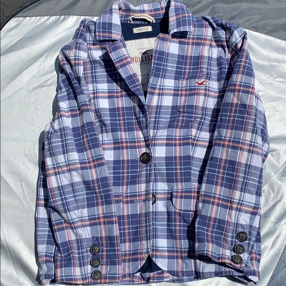 Hollister Blue Plaid Blazer Never Worn S - Picture 1 of 5